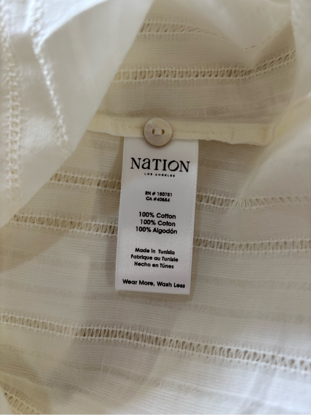 NWT Nation X Anthropology Cream Ruffled Neck Peasant Blouse - Picture 5 of 5